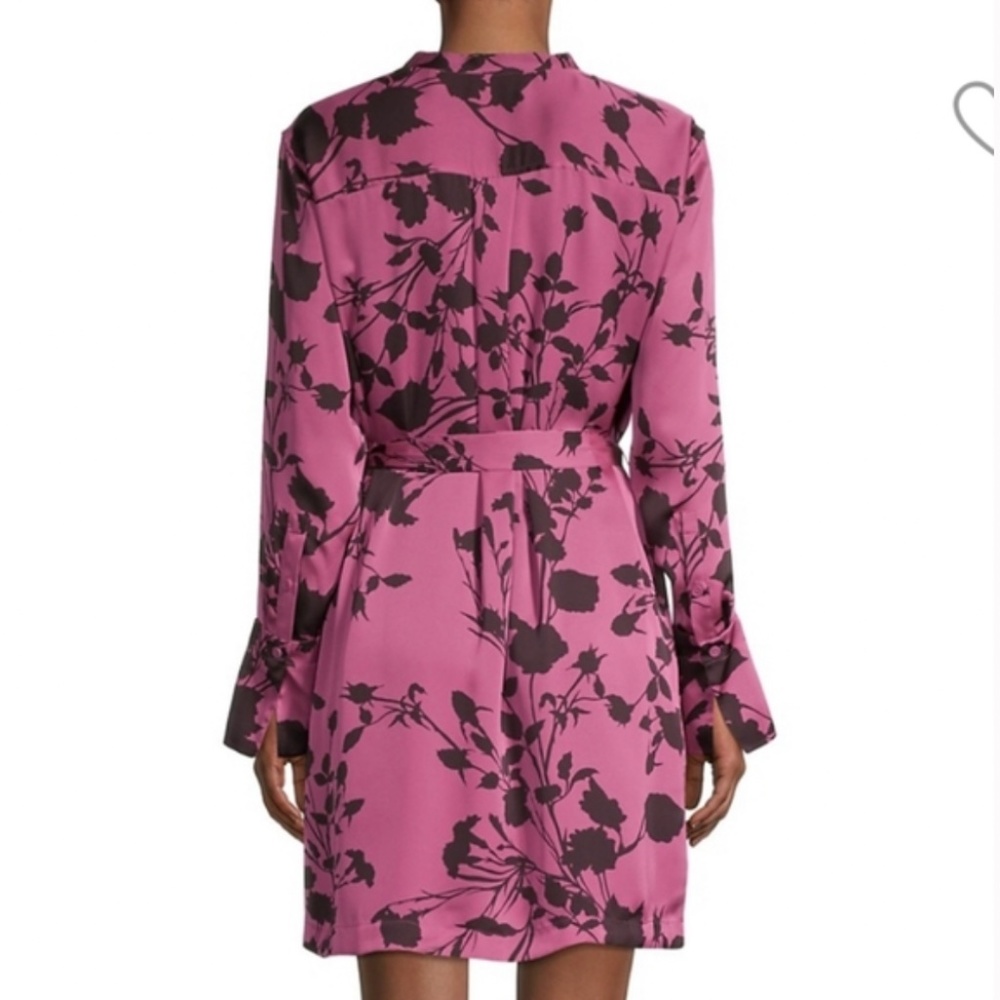 NEW $395 Equipment Roseabelle Floral Button-Down Short Charmeuse L Belted Dress - Picture 5 of 14